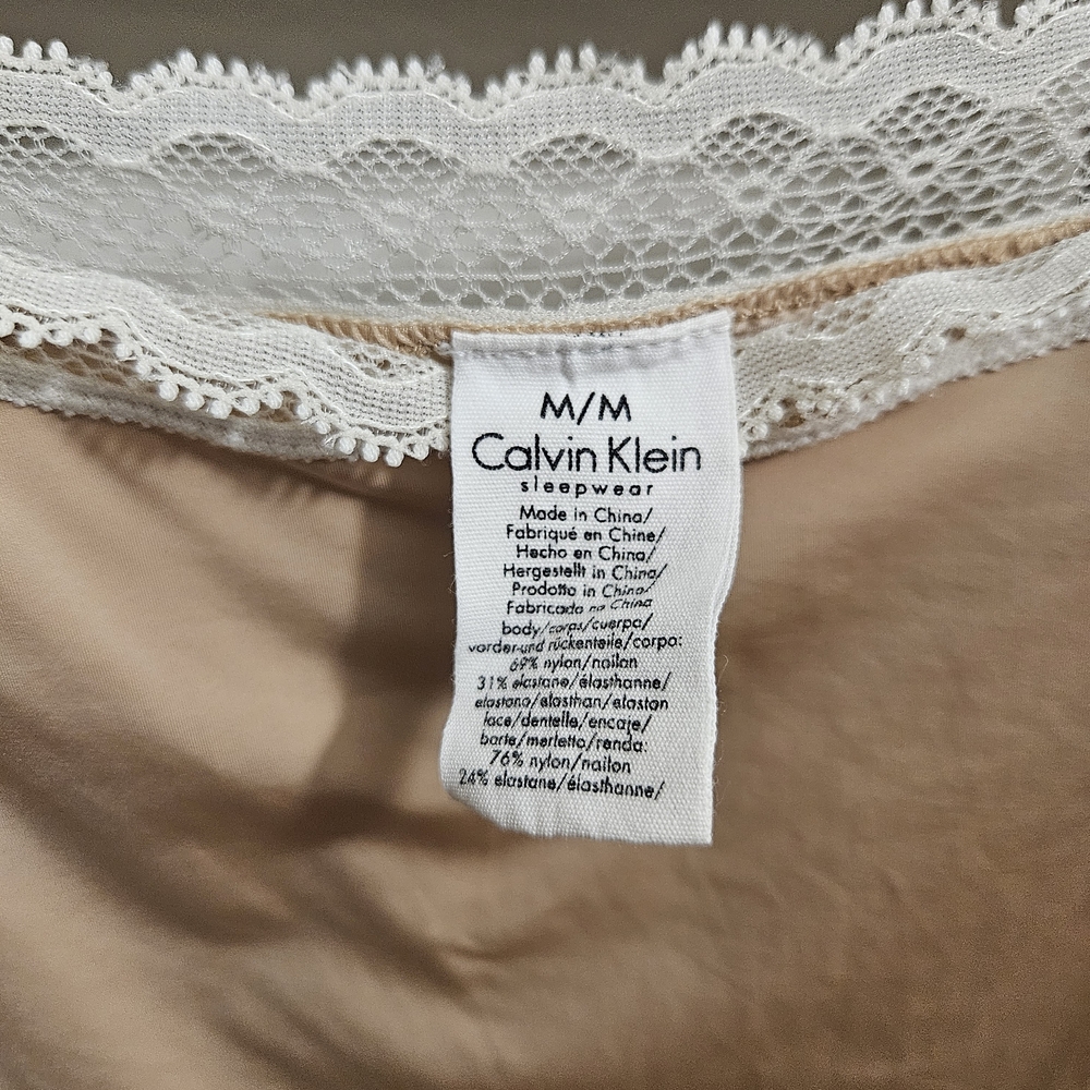 Calvin Klein Vintage Tan Lace Bodysuit Size M - Picture 3 of 4